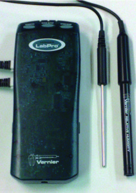 A covered Vernier LabPro device with two probes connected.