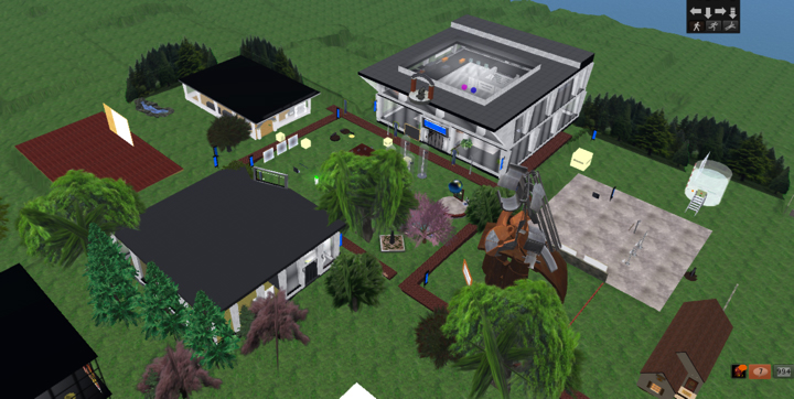 Buildings in a virtual world.